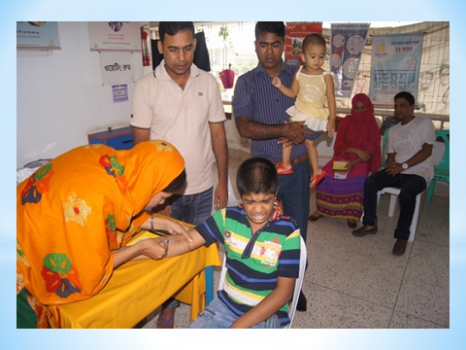 Fra vaksinasjonsprogrammet i Rajshahi