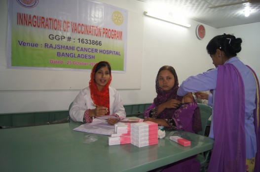 Vaksinasjonsprogram mot livmorhalskreft i Rajshahi - Kristiansand Rotaryklubb deltar i Global Grant-prosjekt